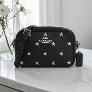 Coach Mini Jamie Camera Bag With Star Print in Black Leather CZ945